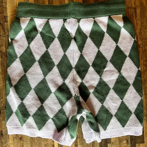 Nordstrom BP  Women's Size M Green Purple Argyle Sweater Shorts, NWT