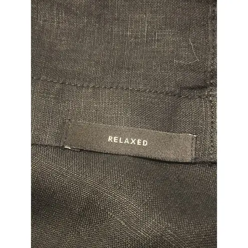 J.CREW BAIRD MCNUTT Irish Linen Relaxed Fit Short Sleeve Shirt Womens Small NWOT Black