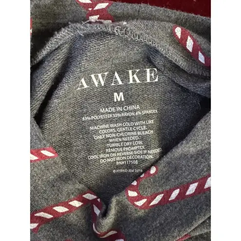 Awake Brand Candy Cane Print Mock Neck Long Sleeve Dress Women’s Size Medium