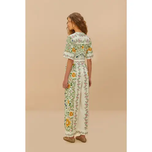 Farm Rio Off-White Folk Floral Lenzing™ Ecovero™ Euroflax™ Jumpsuit