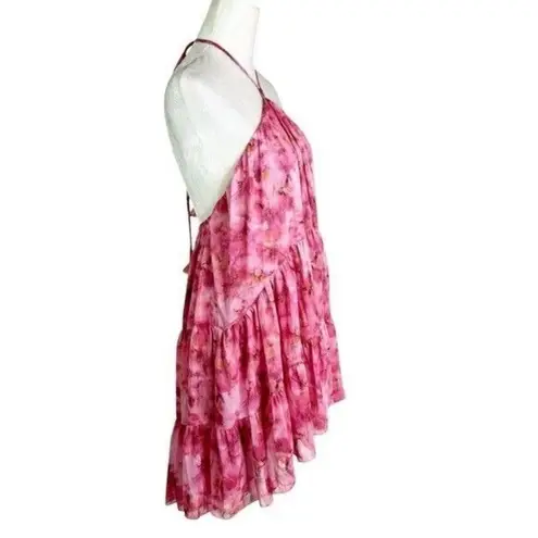 MISA Los Angeles NWT Sastra Mini Halter Dress Abstract Floral Size M