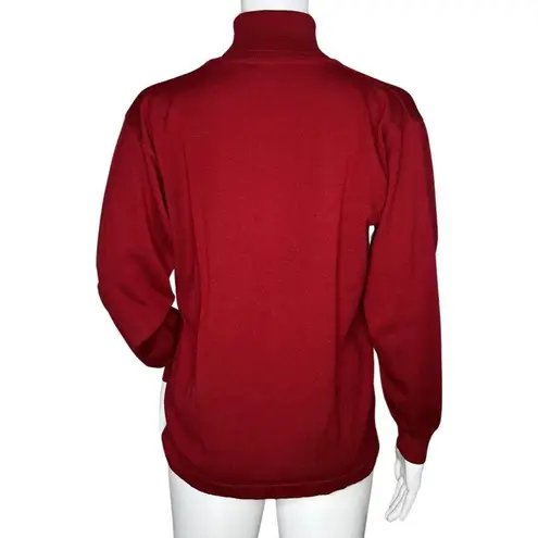Mondo Di Marco Sweater Womens Large Red Turtleneck MDM Casual Career Versatile