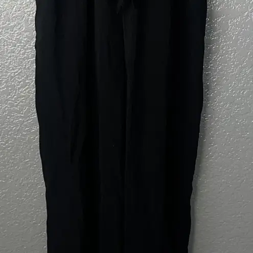 The Vanity Room Women’s Black Spaghetti Strap Jumpsuit Small Wide Leg Sleeveless Romper