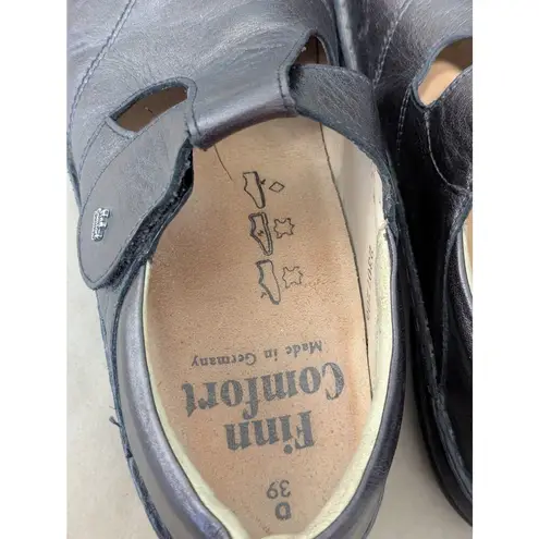 Finn Comfort Nashville Metallic Mary Jane Shoes Flats Round Toe Bronze Cushioned Silver Size 8.5