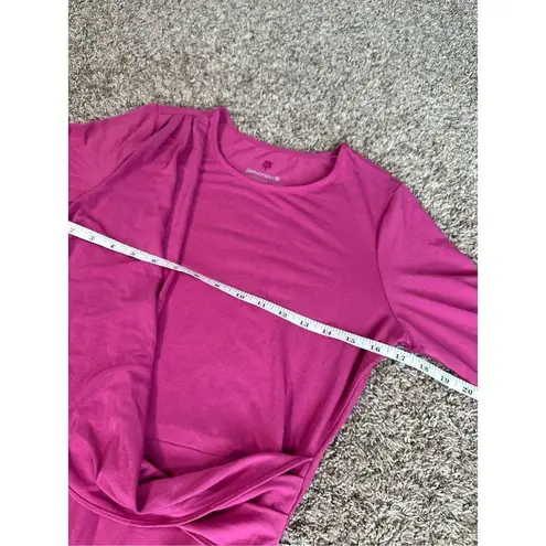 Betabrand Drape Jersey Stretch Midi Dress Pink Women’s M Ruched Fitted Rayon