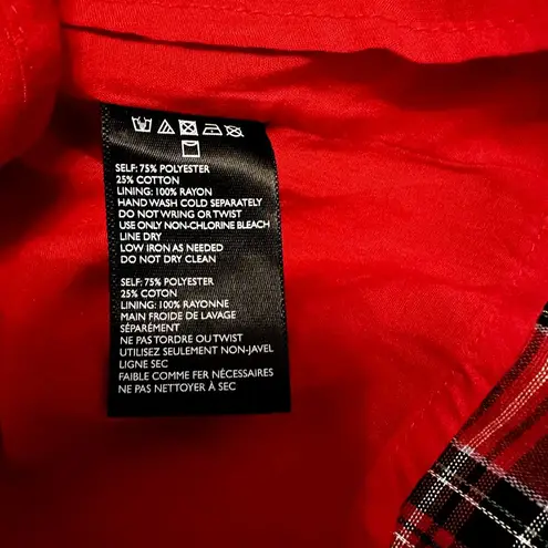 Urban Outfitters  Straight-neck plaid mini dress Adjustable Strap Back Zip Red 0