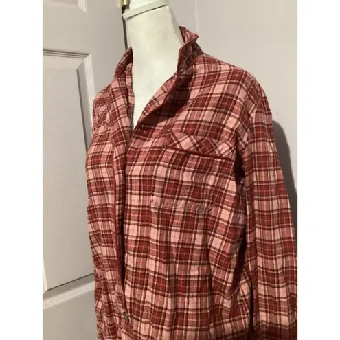 Madewell  Flannel Bedtime Pajama Button Up Cotton Shirt