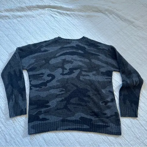 Rails Louie Cashmere Merino Wool Blend Sweater Charcoal Gray Camo