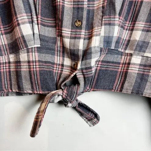 C&C California C & C California - Plaid Tie Front Long Sleeve Flannel - Sz. M