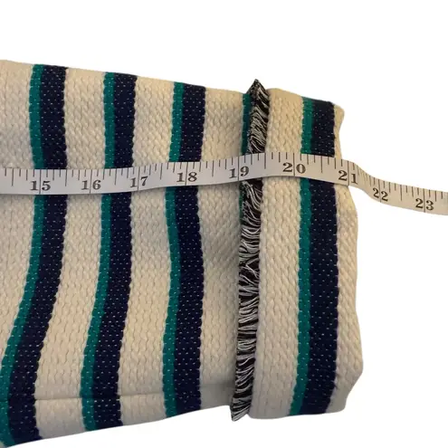 Talbots  Striped Fringe Trim Jacket Blazer Plus Size 22WP NWT Ivory Jade Navy