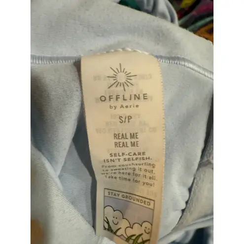 Aerie Offline Light Blue Seamless Sports Bra Tank Top Size S P Real Me