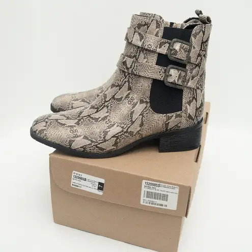 Kennth Cole Reaction. Snake Skin Print Chelsea Boot. Tan Size 7