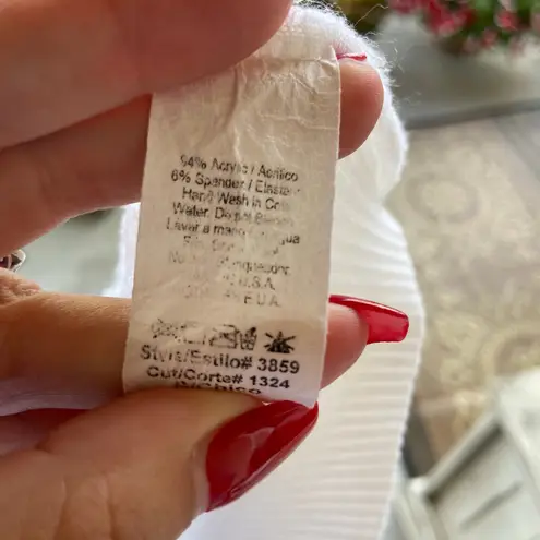 Cenit Womens Sweater Size Small Knit White Sheer Dolman Sleeve