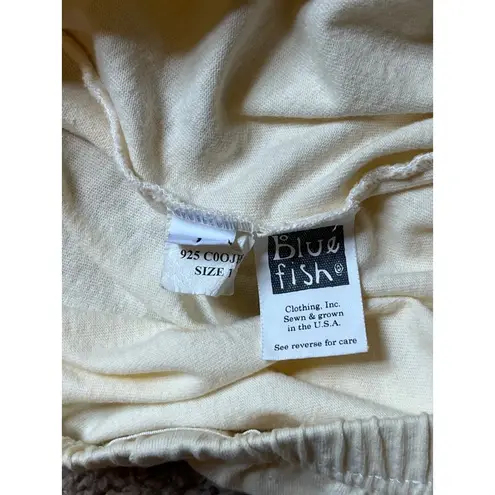 VTG 2000 Blue Fish Clothing 1 S M L Maxi Skirt Cream Lagenlook Organic Cotton Yellow Size M