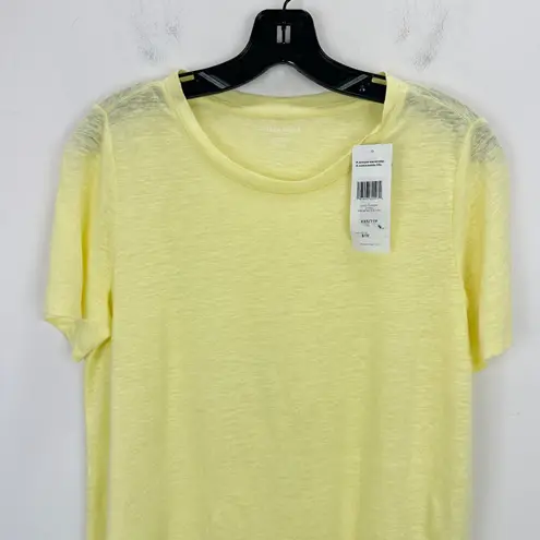 Eileen Fisher  Crewneck Short Sleeve Organic Linen Tee Shirt Citrus XXS NWT