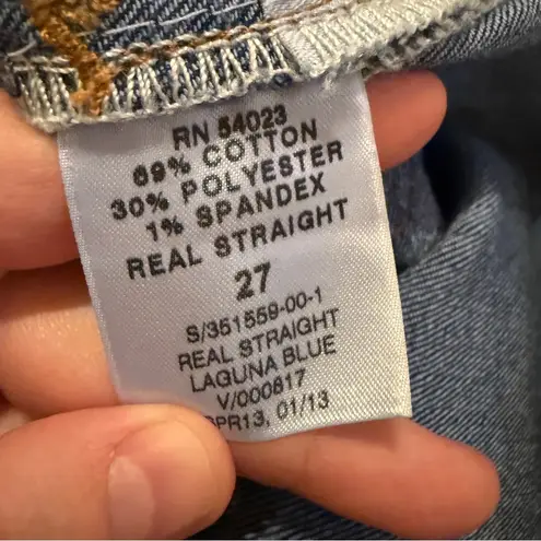 Gap Real Straight Medium Wash Mid Rise Jeans in Laguna Blue Sz 27