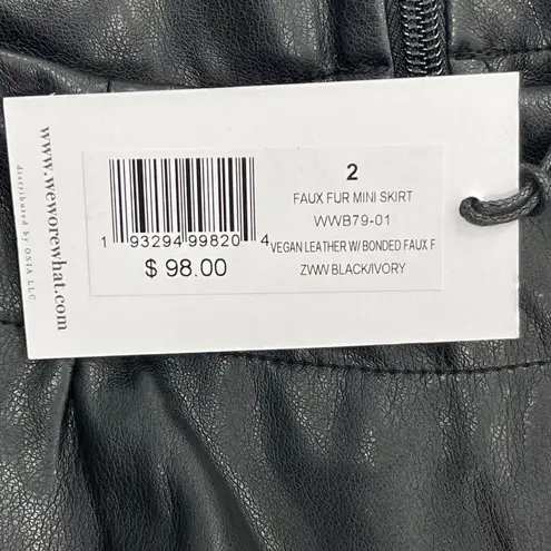 We Wore What Faux Fur Mini Skirt - Size 2 - Preowned
