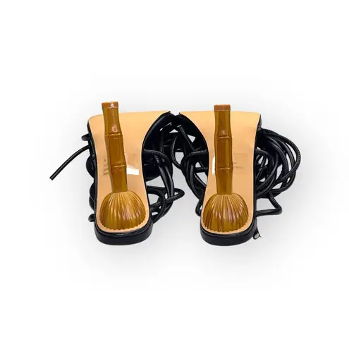 new Lemonade 𖦹 Briana Bamboo Ankle Wrap Stiletto Heel Sandals 𖦹 Black 𖦹 8M 𖦹 Size 8