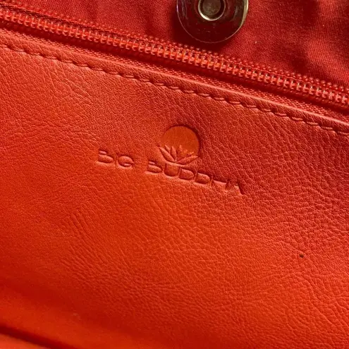 Big Buddha Orange Tote 13X6X13 Bucket Style Woven Tassels