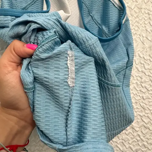 Nike  Blue Ribbed Fitted Sleeveless Tank Top Size M