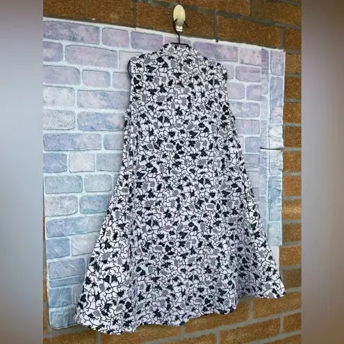 ZURI Kenya Just One Dress in indigo wax print Cotton Button Down Shirtdress XS White