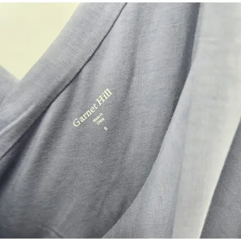 Garnet Hill Faux Wrap Dress Lavender Purple Surplice Top Cotton Stretch Small