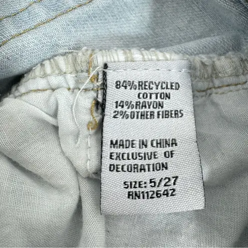 Blue Savvy Two Tone High Rise Mom Jeans Blue Juniors 5 27 Straight Leg Button