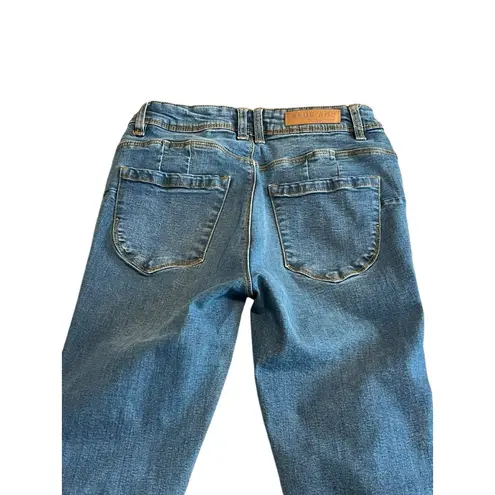 Blue Age Denim Collection Skinny Jeans Juniors Size 5 Blue Distressed Stretch