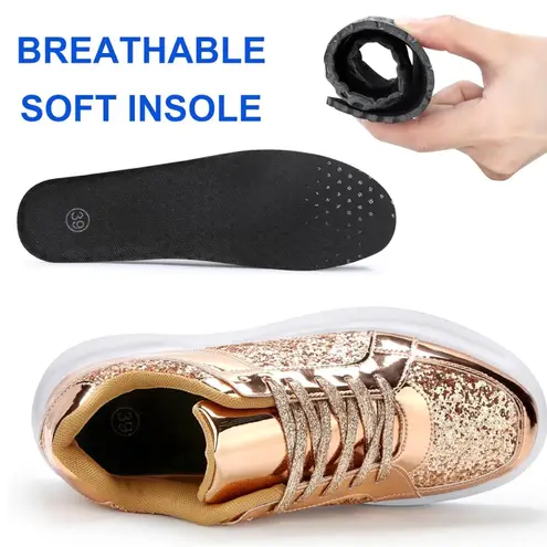 NWT Shiny Gold Glittery Low Top Sneakers