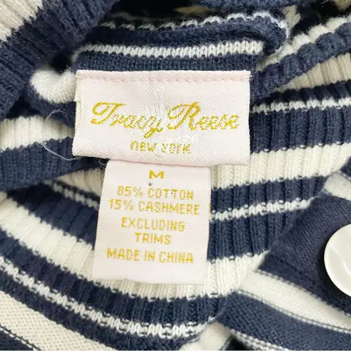 Tracy Reese Cashmere Blend Navy & Ivory Nautical Striped Sweater Size Medium