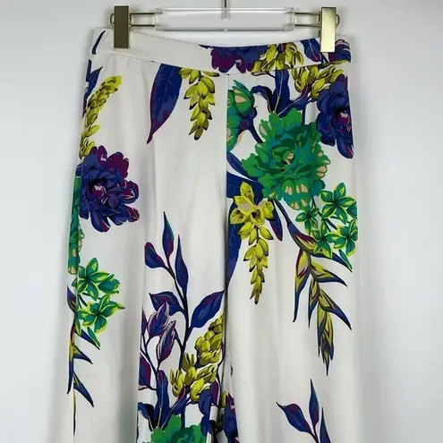 Dennis Basso Printed Luxe Crepe Pull-On Wide-Leg Pants Size XSP NWOT