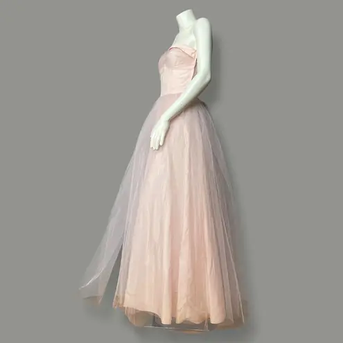 Vintage Prom Dress Strapless Wounded Bird Pink Tulle Susie Q Halloween Costume Size XXS
