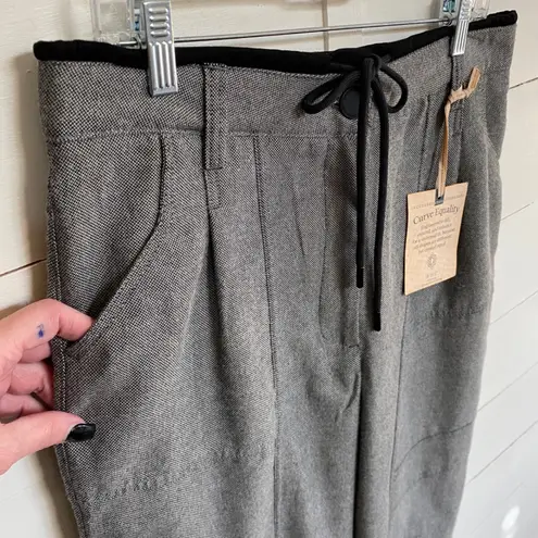 Democracy Clothing Curve Equality Straight Leg Pants Grey Heather Drawstring 12 Gray