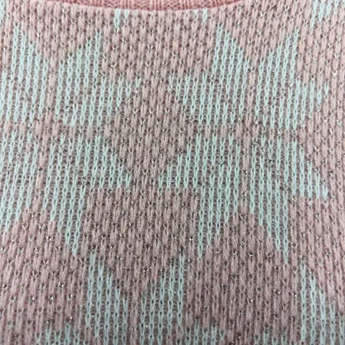 Vintage Jolie Baby Pink White Snowflake Pullover Jumper Sweater Size L