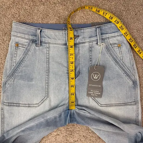 Wit & Wisdom ‘Ab’Solution Denim Bermuda Knee Shorts Womens Size 4 Blue High Wais