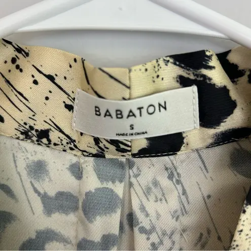 Babaton Aritizia Animal Print Long Sleeve V-neck Blouse Size Small