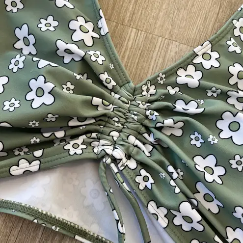 Womens Green Floral Bikini