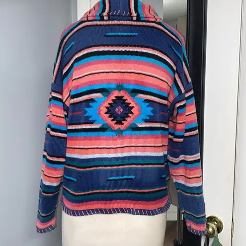 VINTAGE SANTA FE AZTEC/WESTERN WEAR SWEATER W/EMBROIDERED BOHO COTTAGECORE VIBE Pink Size L
