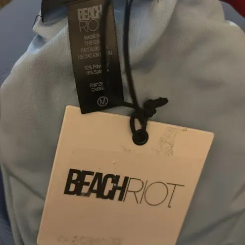 Beach Riot NWT $148 Reese Alps Blue Ribbed Swimsuit M