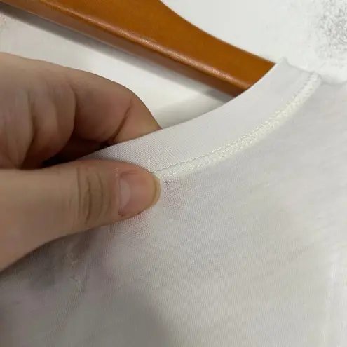 Reiss Sequin Pocket T-shirt Womens Size XS Sugar White Basic Casual Normcore