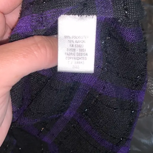 cj banks C.J. Banks Blazer Size X Shimmering Black Checkered with Purple Stripes