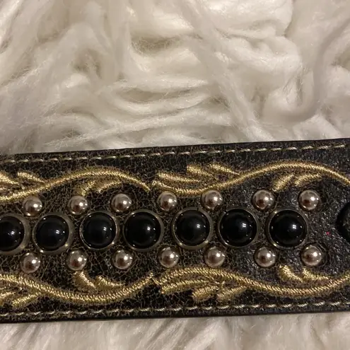 Nocona Gray and Silver Western Belt with Ornate Buckle size S 1/2” wide