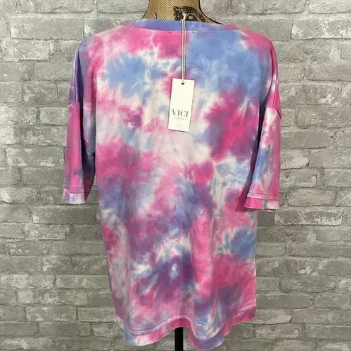 VICI  Tie Dye Short Sleeve Sweatshirt