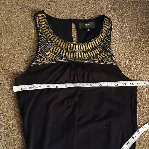 Massimo black beaded tank maxi dress size small