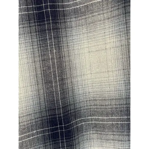 Vince  Blue Plaid Double Breasted Pocket Button Front Shirt Large