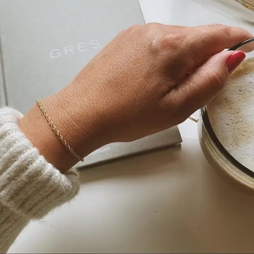 18K Gold 2mm rope bracelet