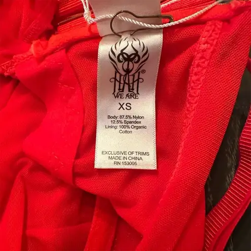HAH Under the Wire Bodysuit Blood Orange Women’s XS Cutout Design