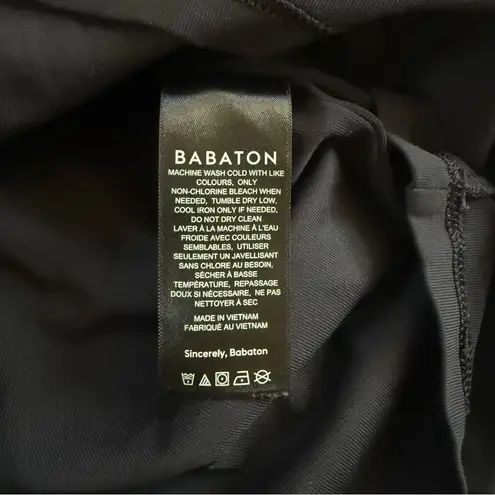 Babaton Aritzia Contour V-Neck Black Mini Dress Sz Medium Sleeveless Bodycon