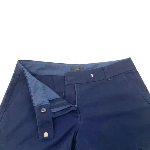 J Crew Linen Blend Scalloped Hem Chino Shorts Summer Beach Navy Blue size 6