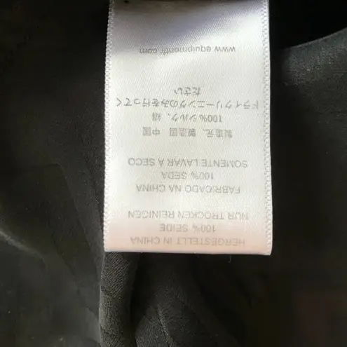 Equipment Femme Tegan Dress S P 100% Silk Black Chevron Sleeveless Button Front